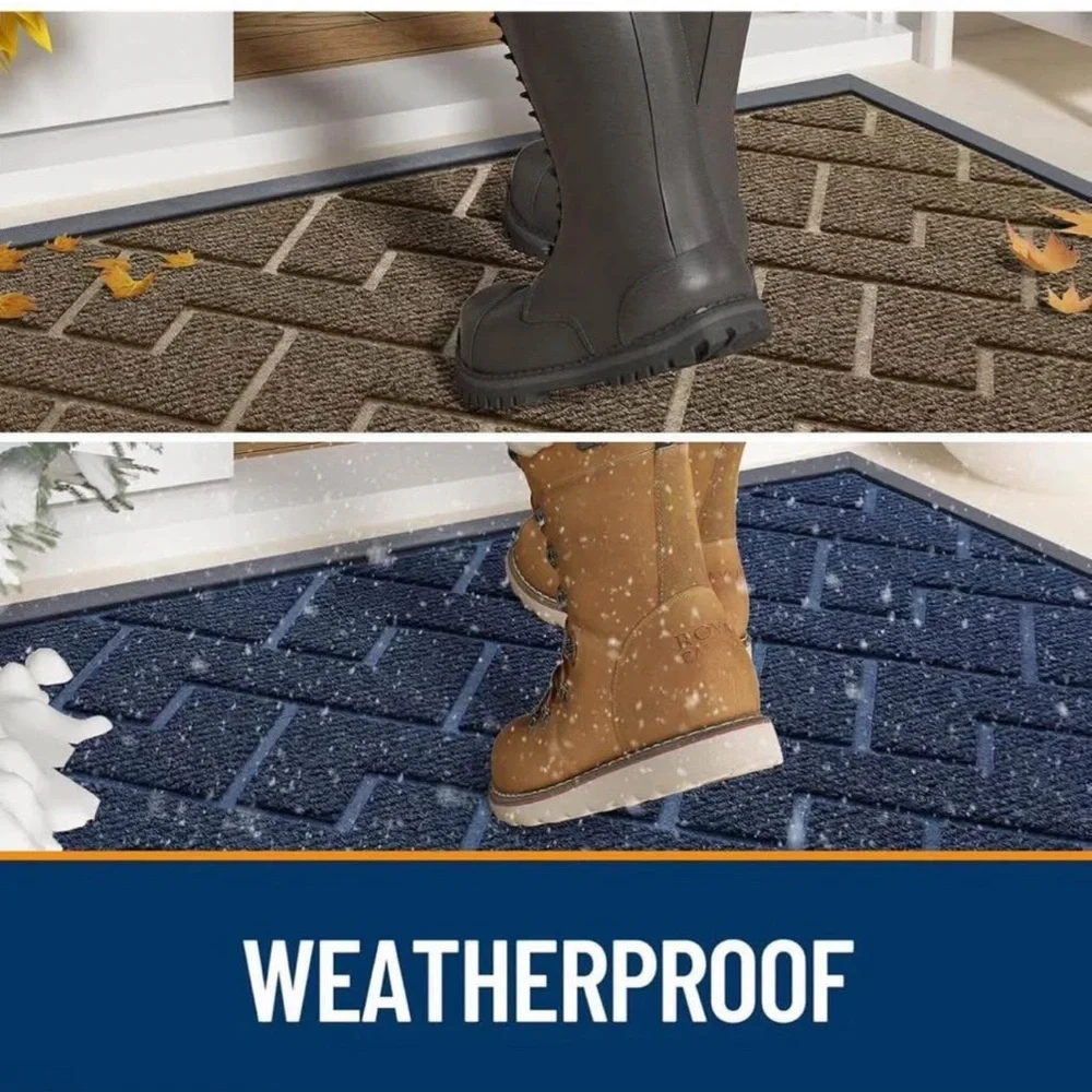 Front Door Mat Indoor Outdoor Entrance, Waterproof All-Season 36”x24”